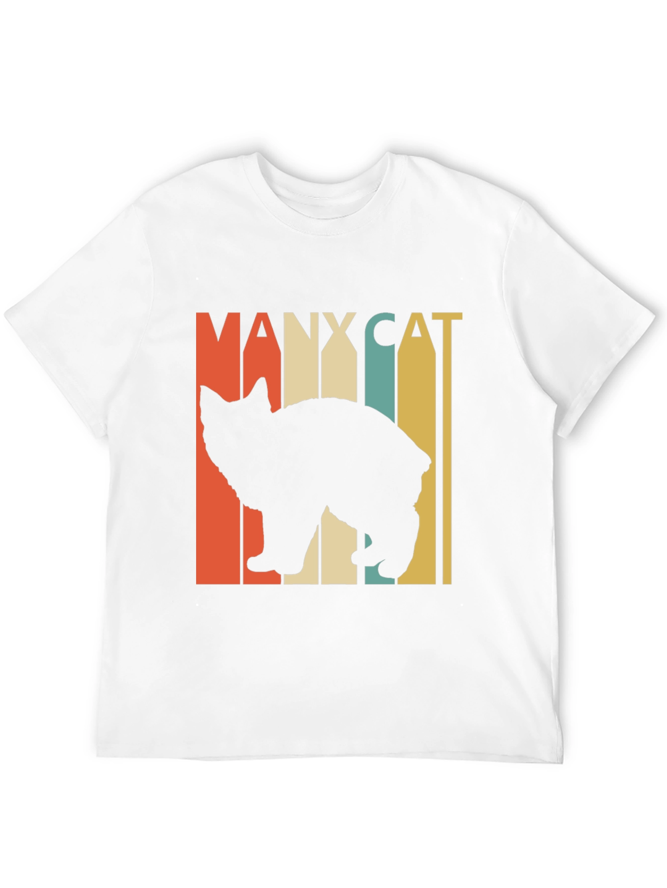 Manx Cat Retro Style T-Shirt