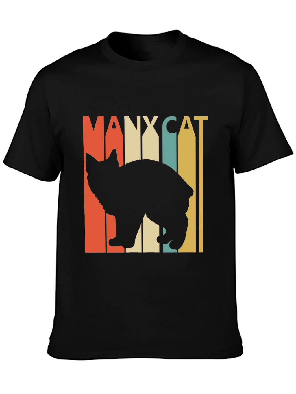 Manx Cat Retro Style T-Shirt
