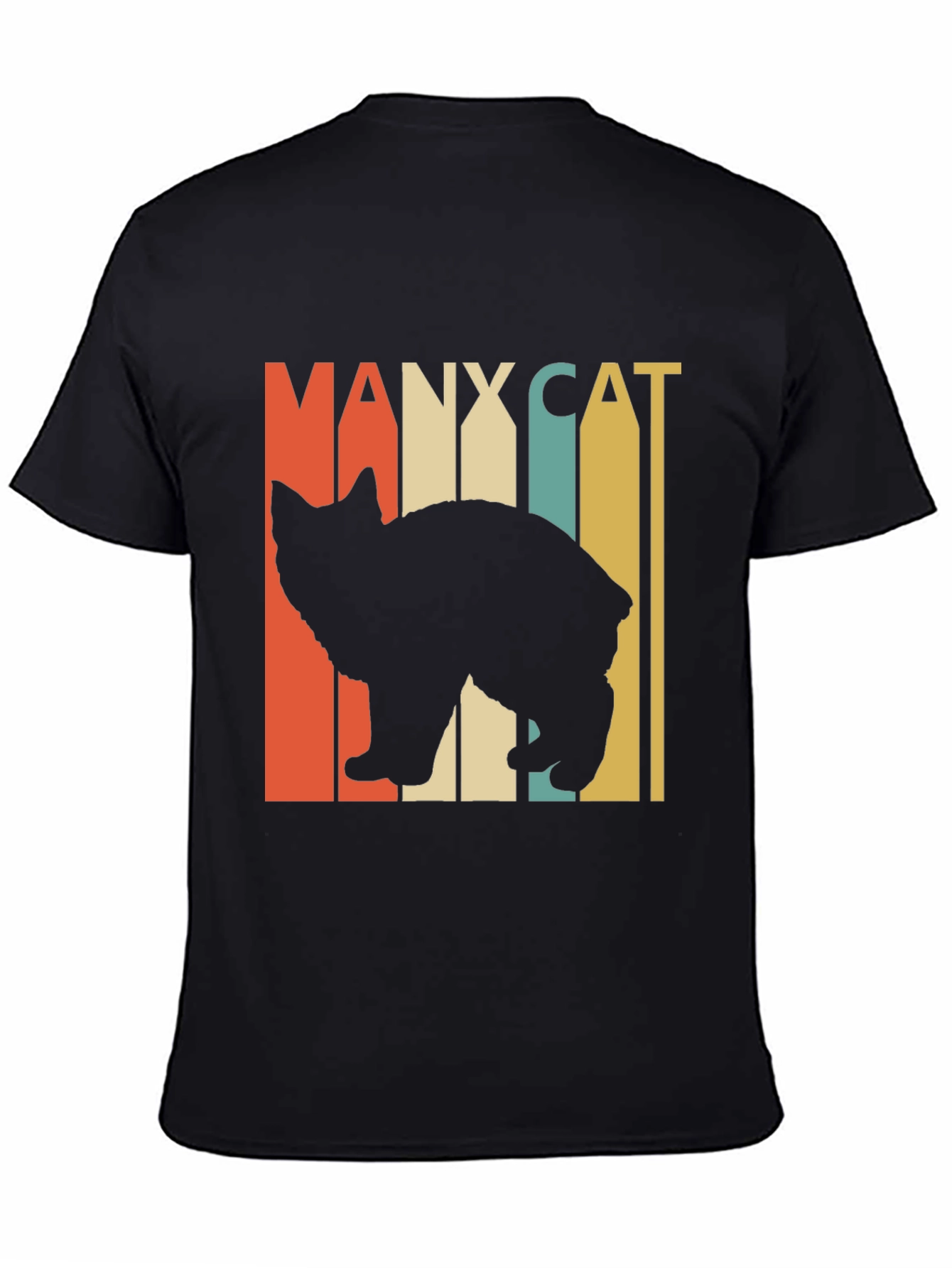 Manx Cat Retro Style T-Shirt