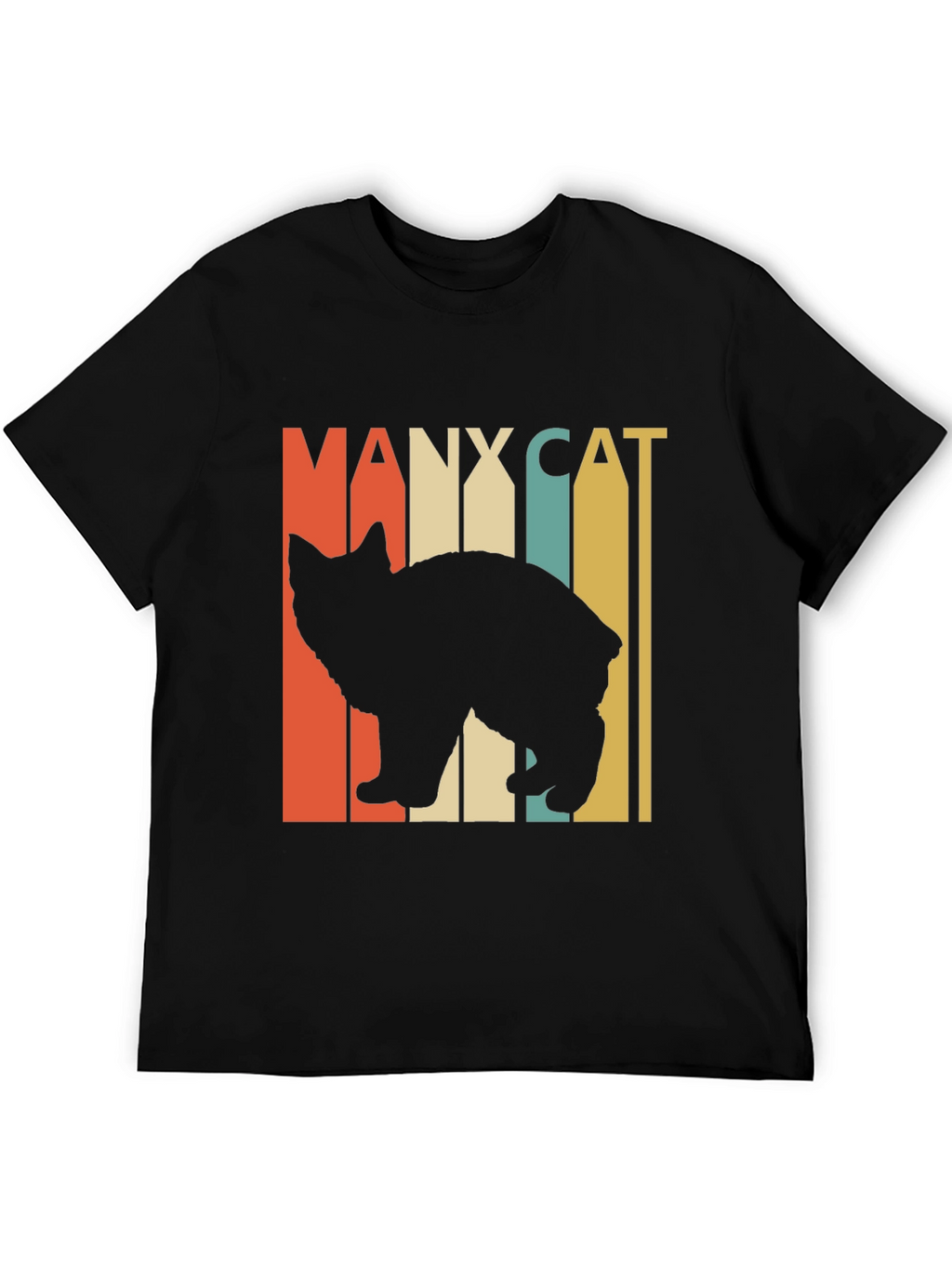 Manx Cat Retro Style T-Shirt