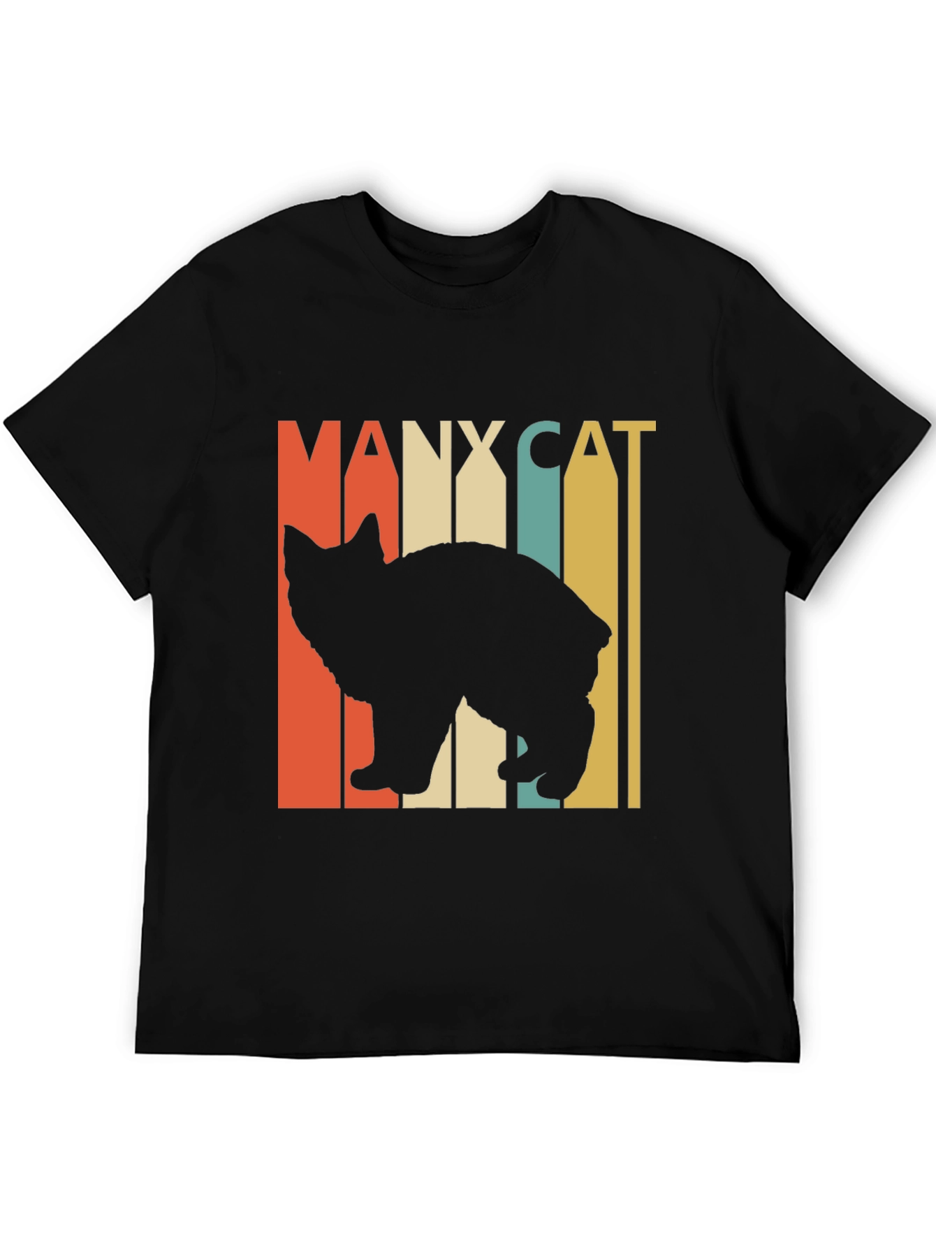 Manx Cat Retro Style T-Shirt