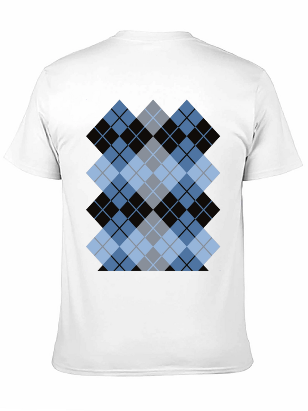 Stylish Black T-Shirt with Argyle Diamond Design