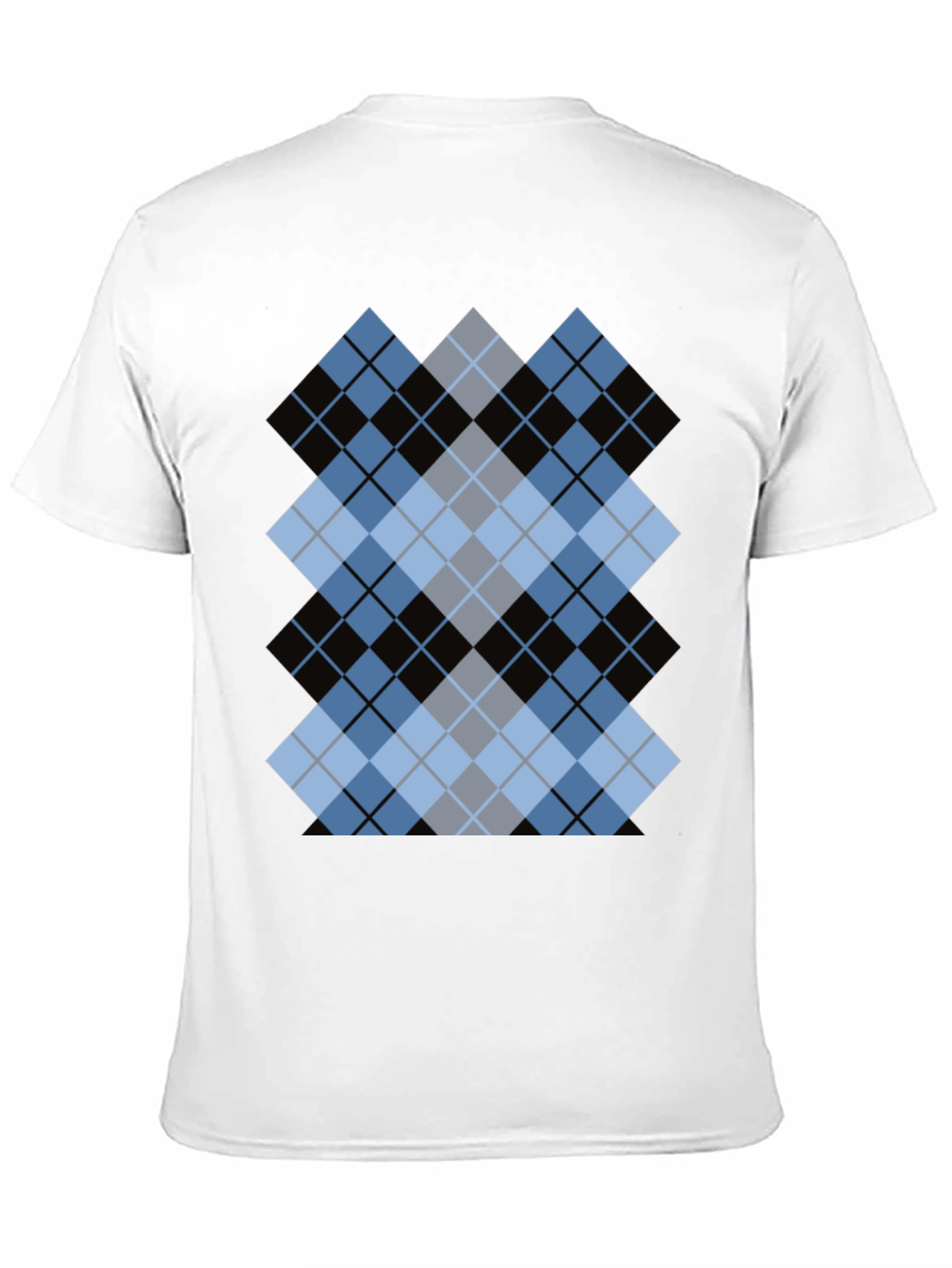 Stylish Black T-Shirt with Argyle Diamond Design