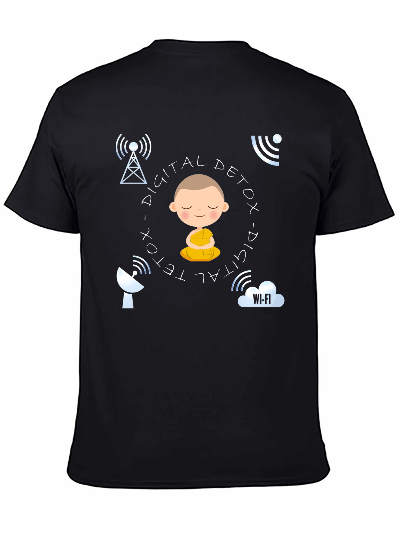 Digital Detox T-Shirt Meditation Design Relaxed Fit