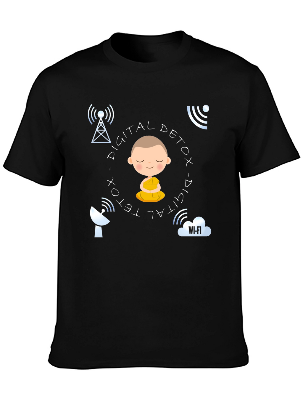 Digital Detox T-Shirt Meditation Design Relaxed Fit