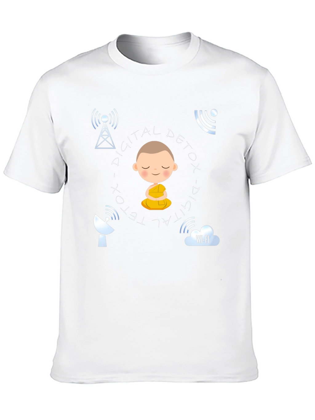 Digital Detox T-Shirt Meditation Design Relaxed Fit