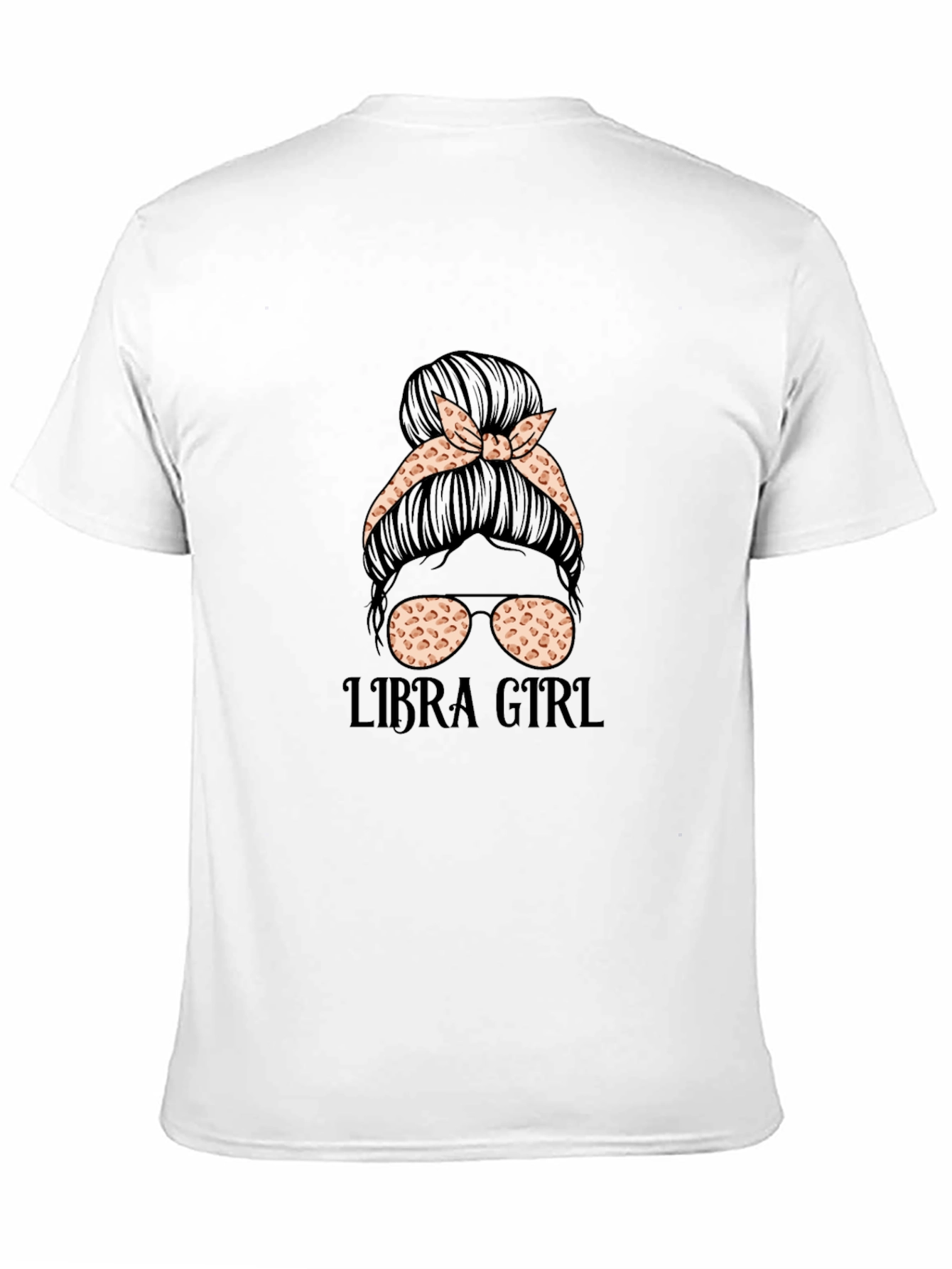 Libra Girl Messy Bun T-Shirt - Zodiac Tee