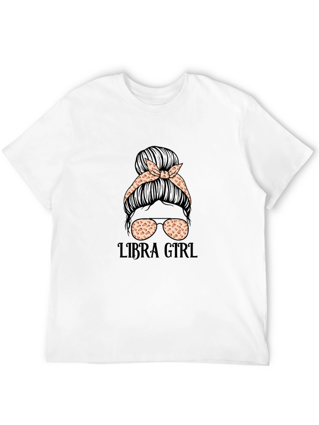 Libra Girl Messy Bun T-Shirt - Zodiac Tee