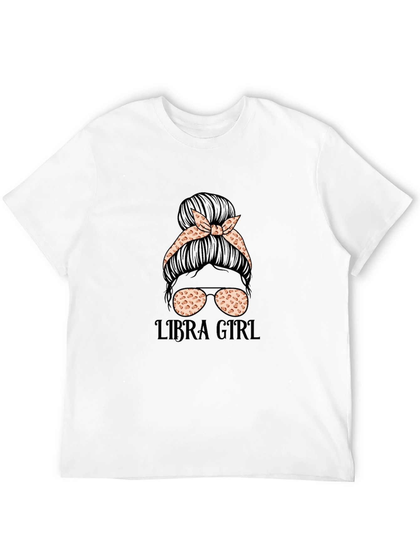 Libra Girl Messy Bun T-Shirt - Zodiac Tee