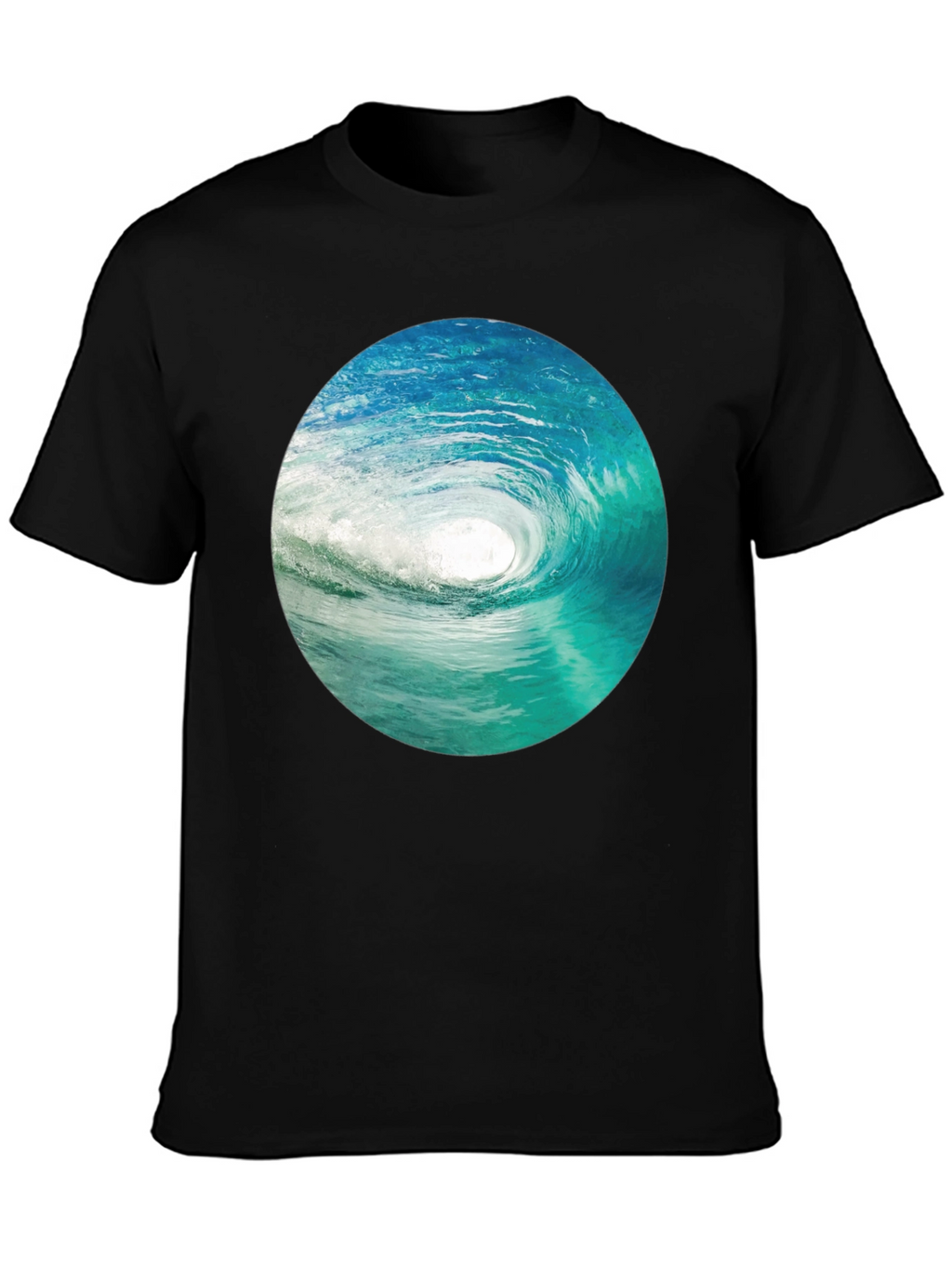 Ocean Wave Graphic Black T-Shirt