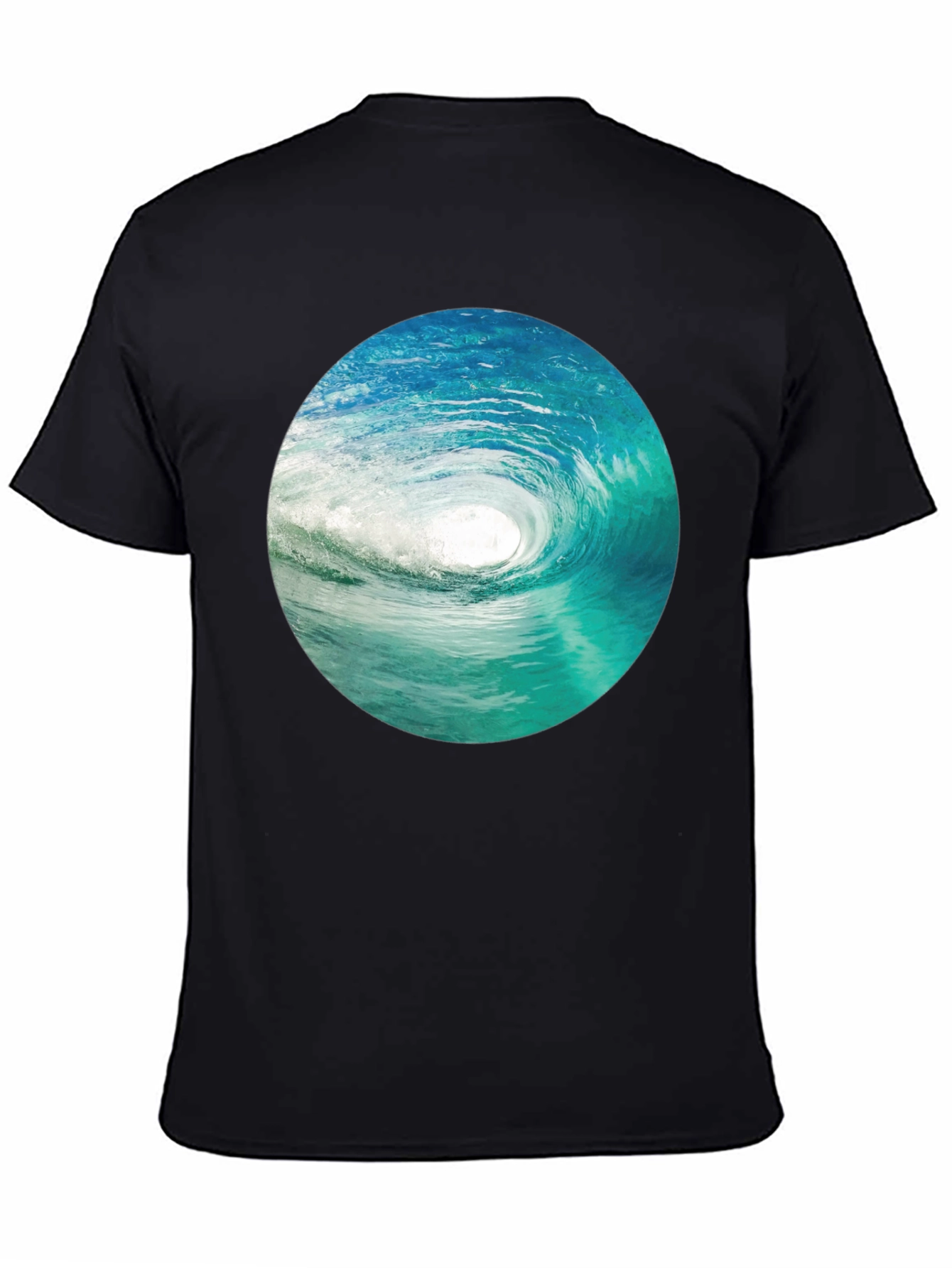 Ocean Wave Graphic Black T-Shirt