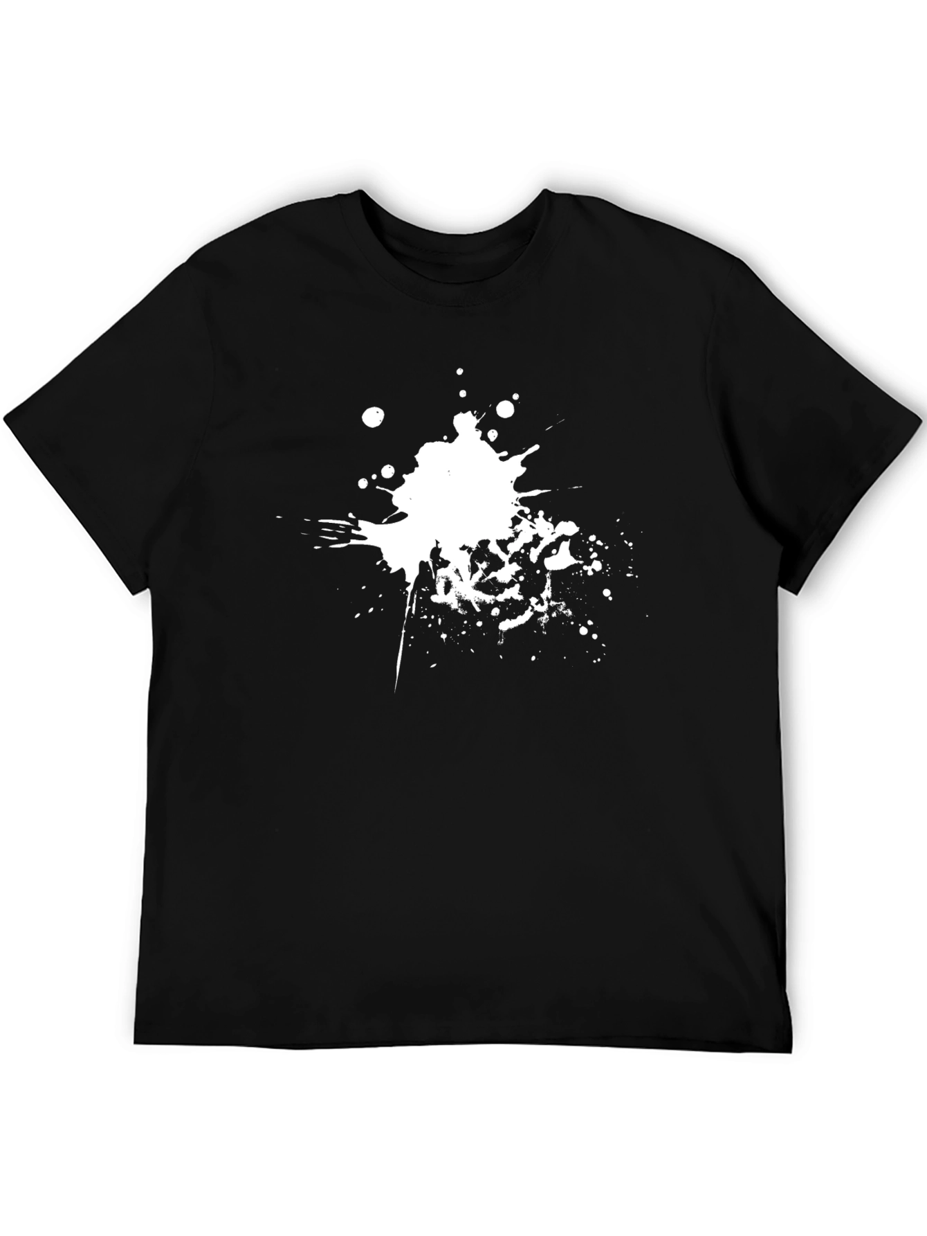 Black T-Shirt with White Splatter Design
