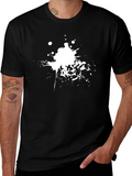 Black T-Shirt with White Splatter Design