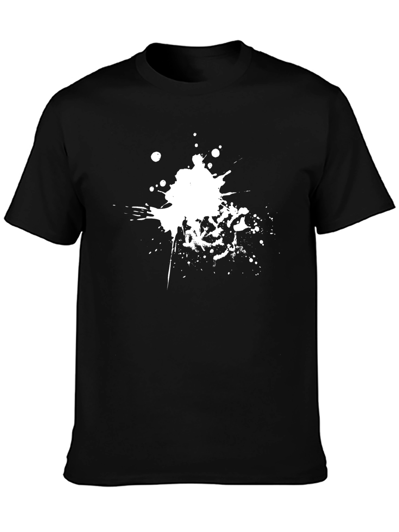 Black T-Shirt with White Splatter Design