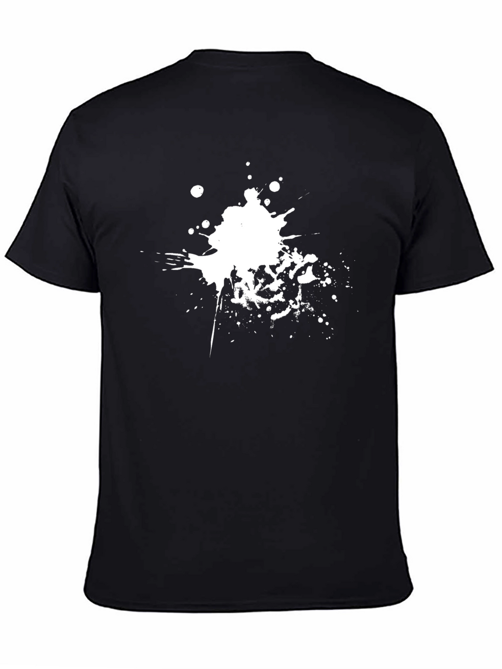 Black T-Shirt with White Splatter Design