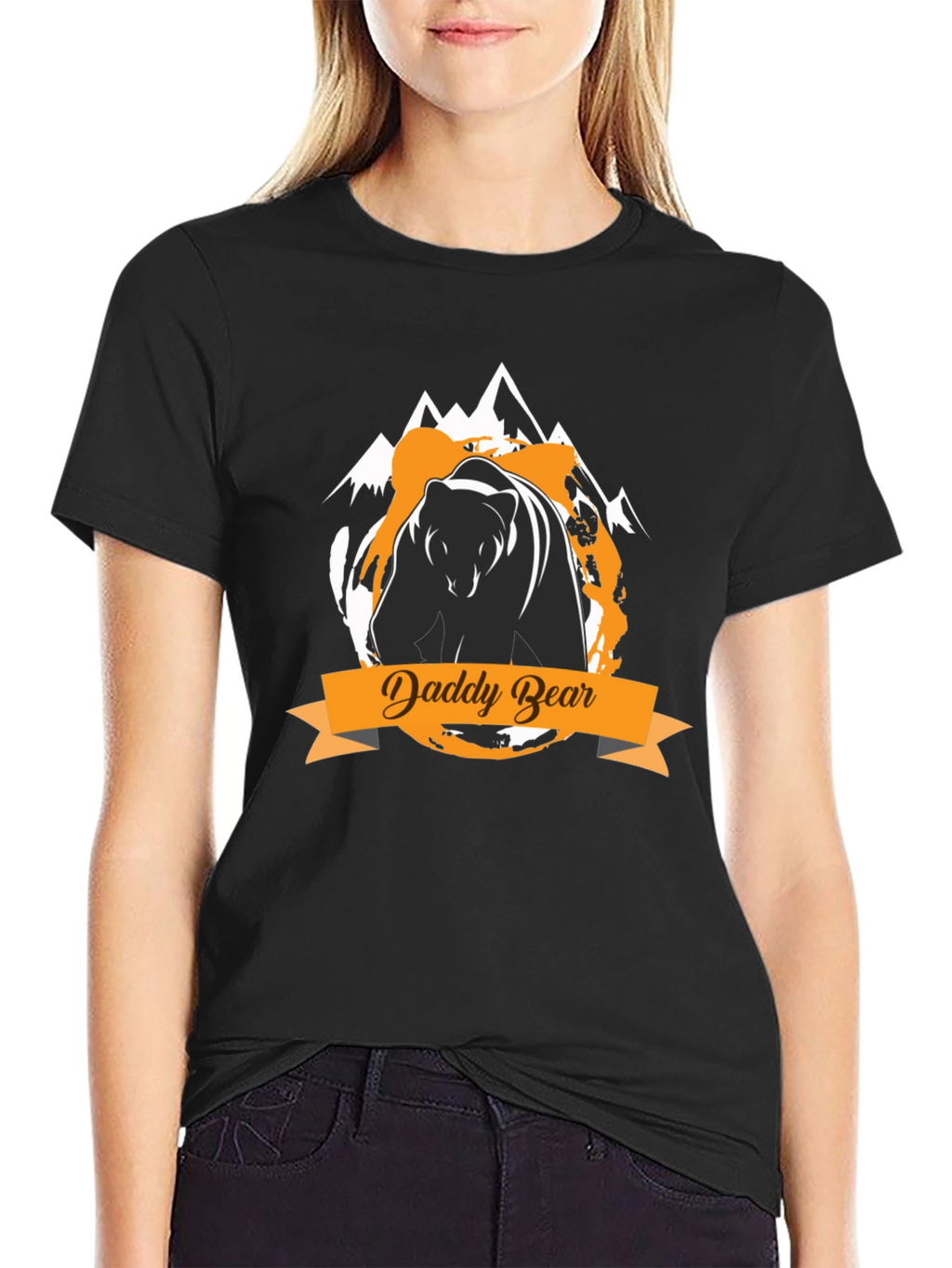 Daddy Bear Graphic Tee - Black Cotton T-Shirt