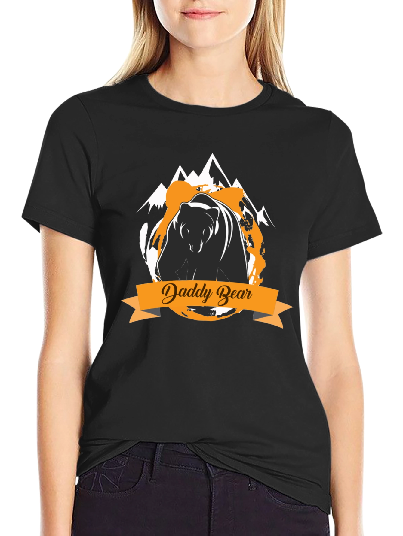 Daddy Bear Graphic Tee - Black Cotton T-Shirt