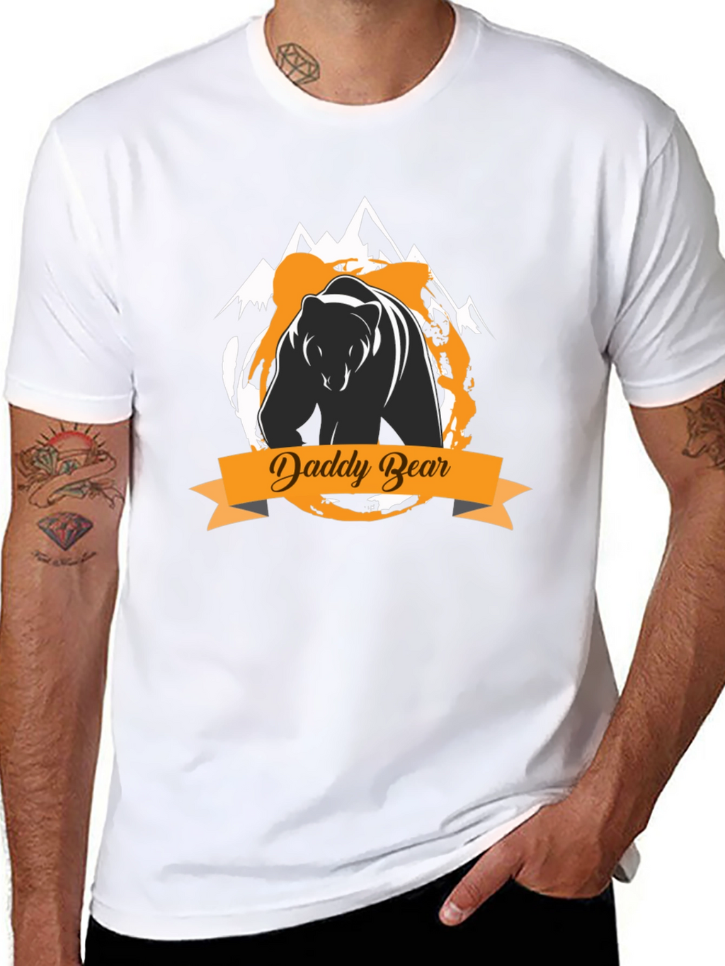 Daddy Bear Graphic Tee - Black Cotton T-Shirt