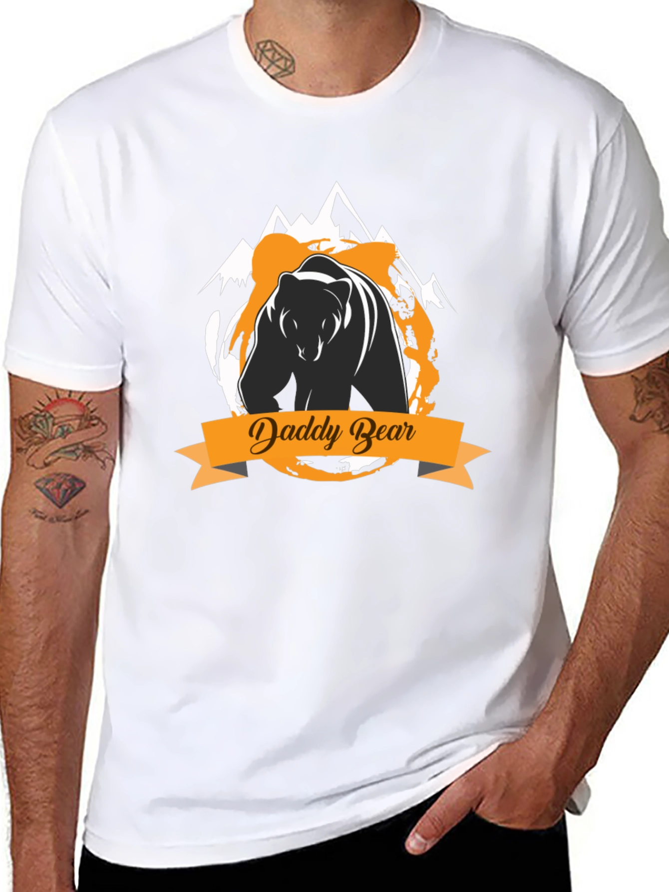Daddy Bear Graphic Tee - Black Cotton T-Shirt