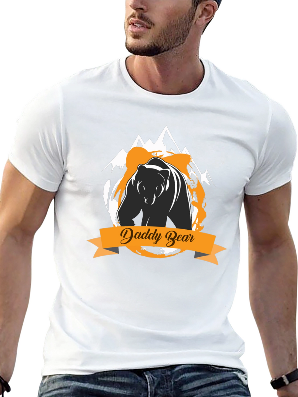 Daddy Bear Graphic Tee - Black Cotton T-Shirt