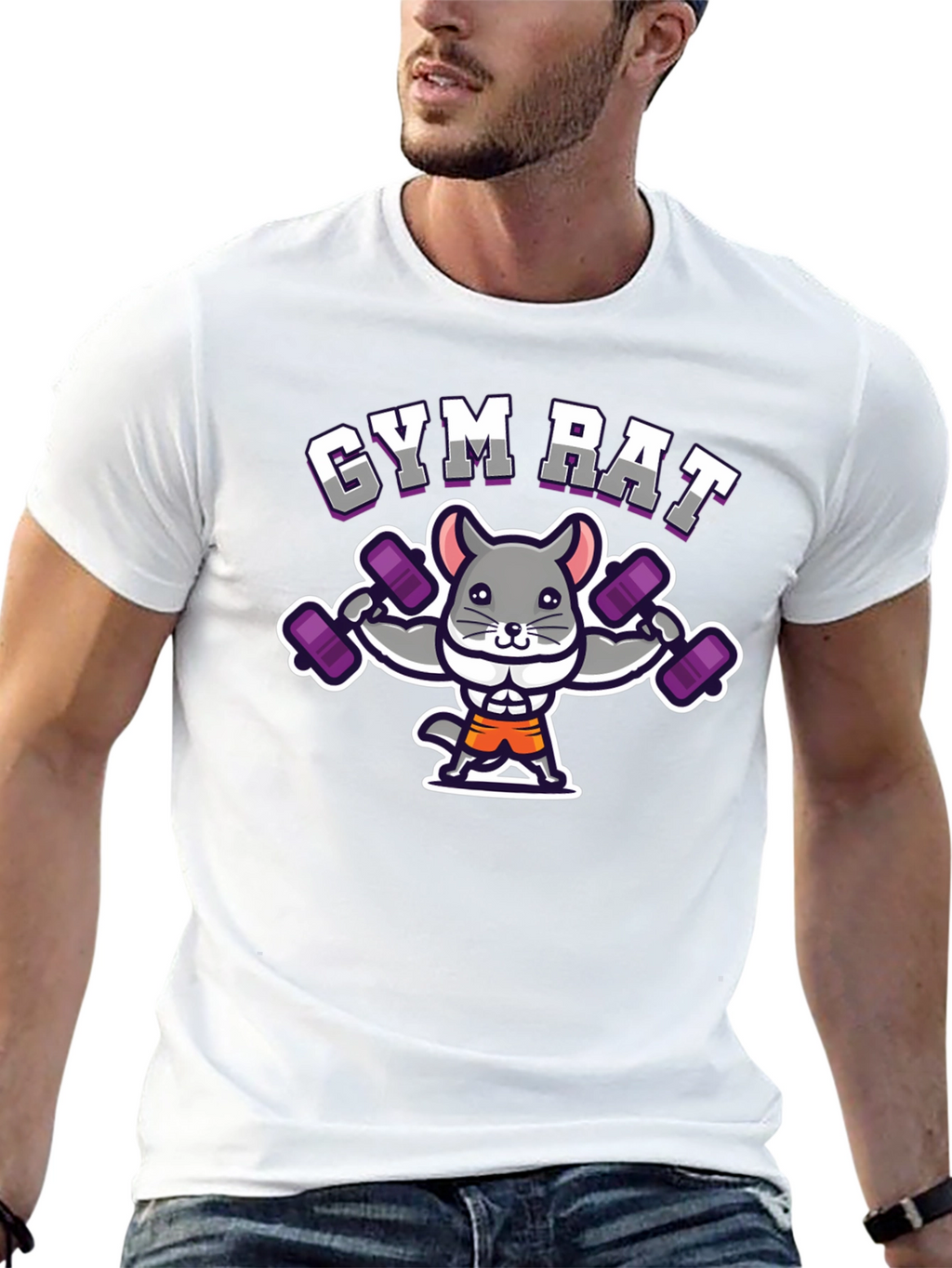 Gym Rat Chinchilla T-Shirt - Workout Humor