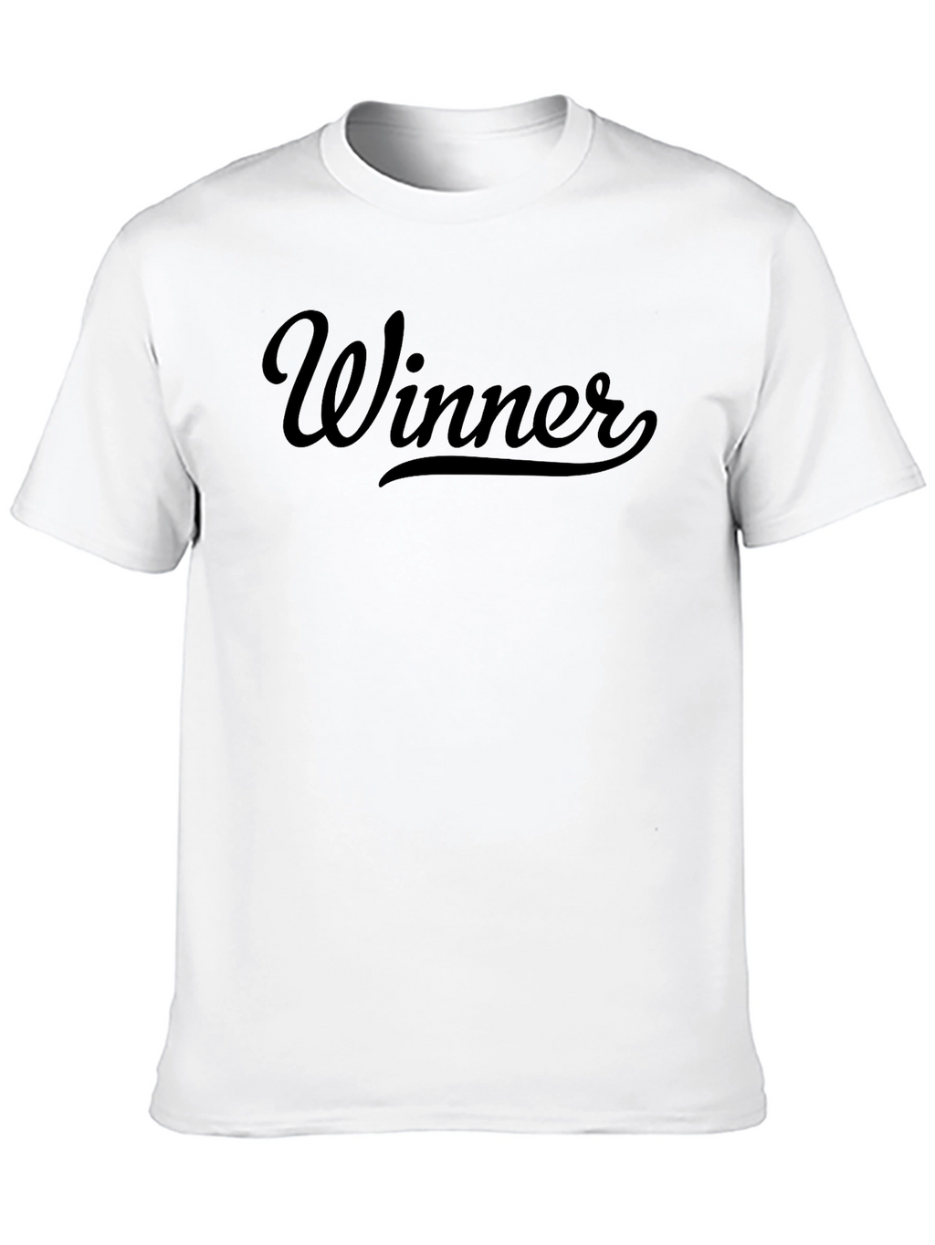 Winner Graphic Crew Neck T-Shirt - Black