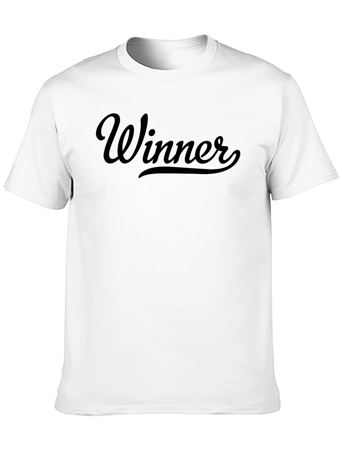 Winner Graphic Crew Neck T-Shirt - Black