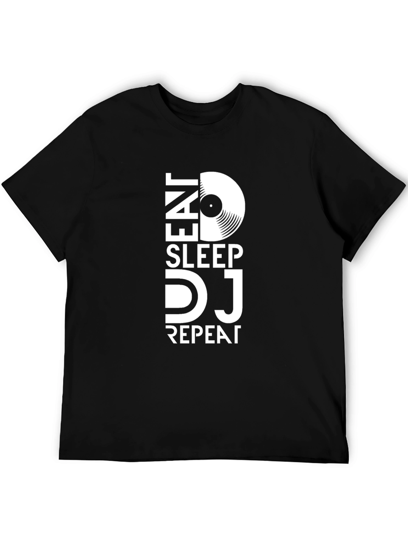 Eat Sleep DJ Repeat Black Graphic T-Shirt