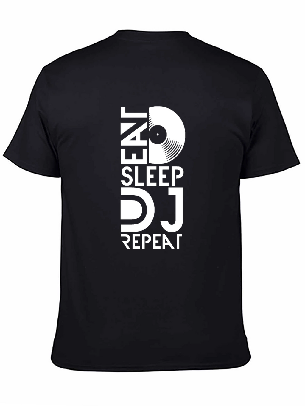 Eat Sleep DJ Repeat Black Graphic T-Shirt