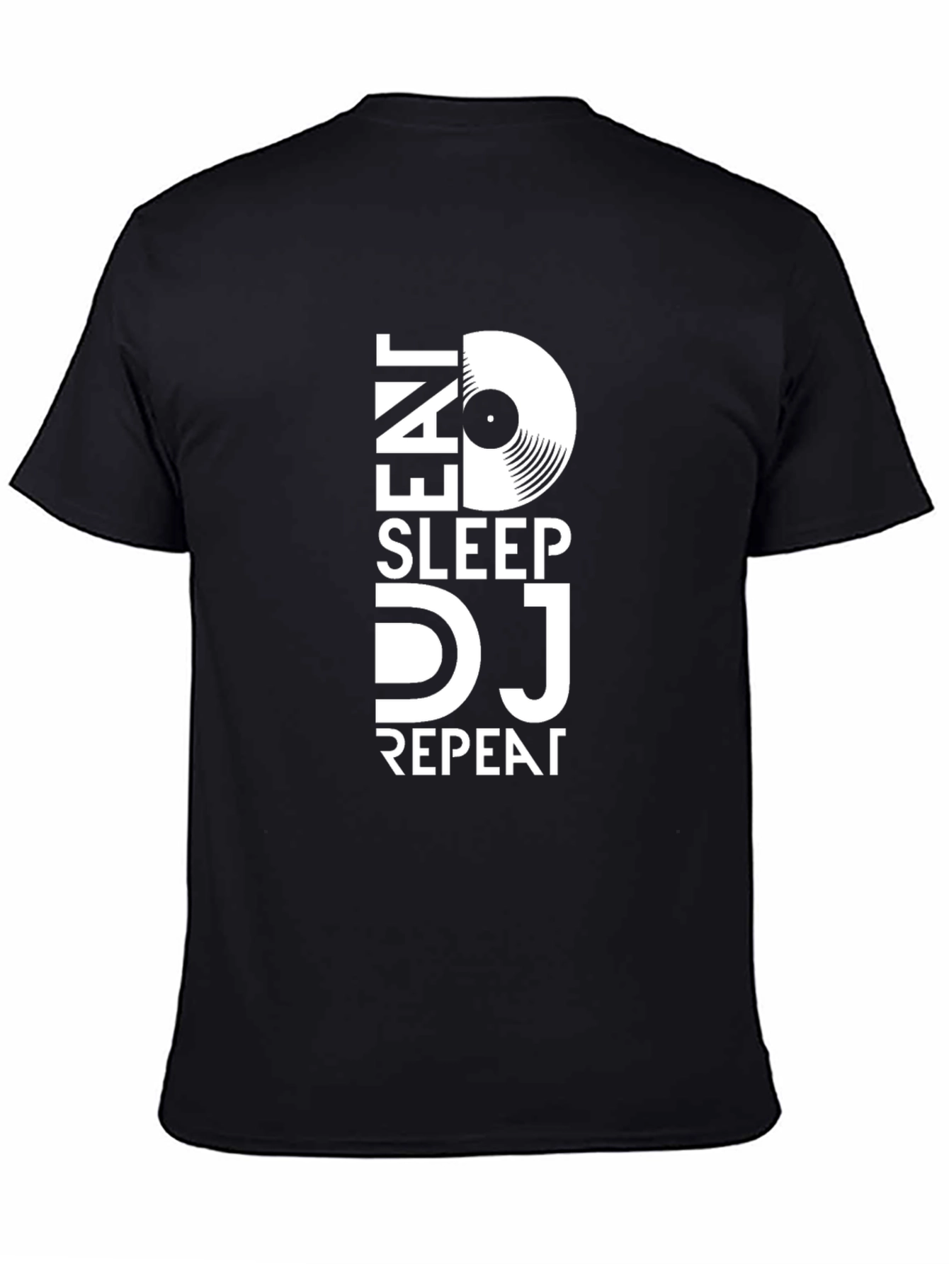 Eat Sleep DJ Repeat Black Graphic T-Shirt