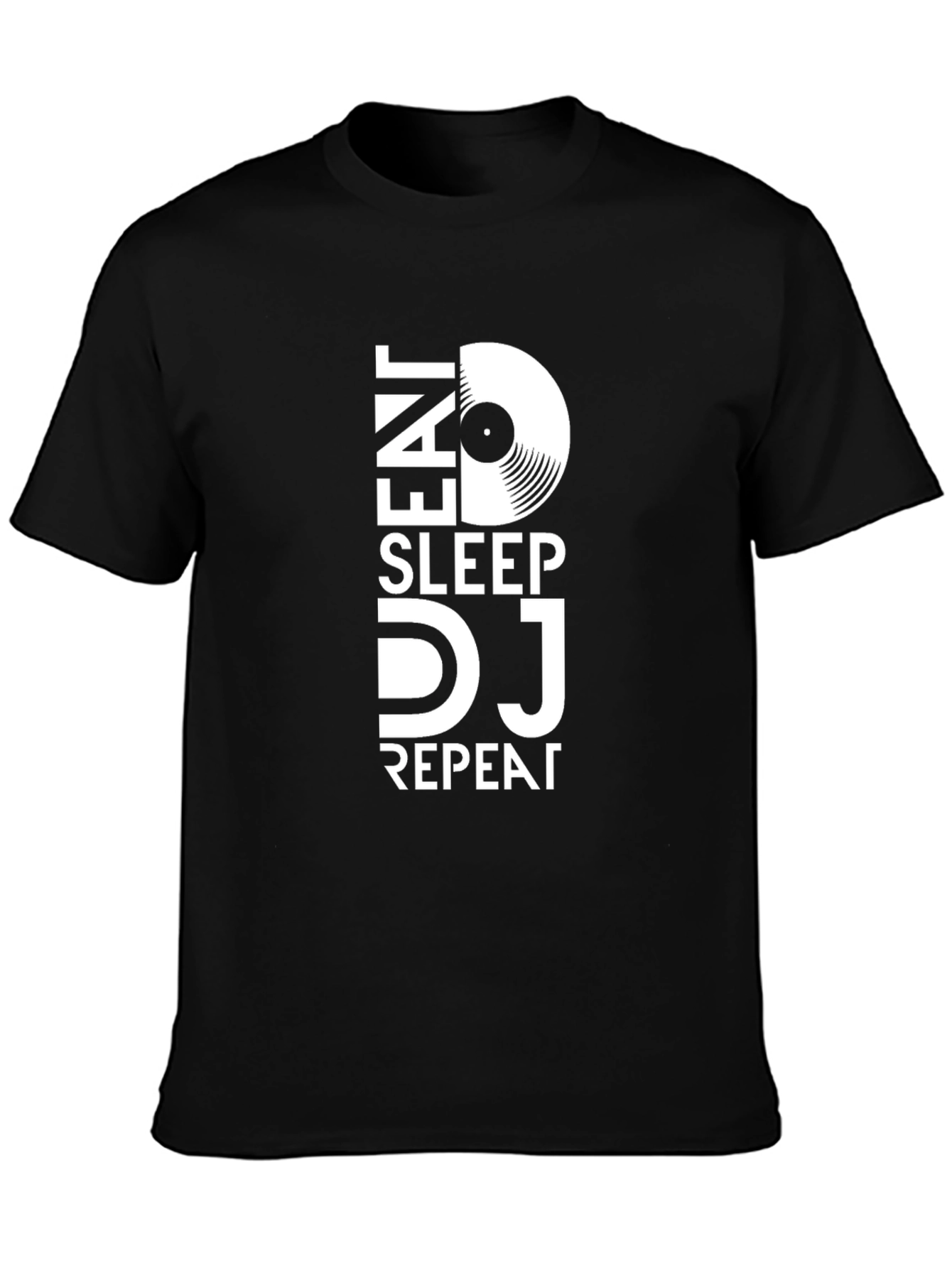 Eat Sleep DJ Repeat Black Graphic T-Shirt
