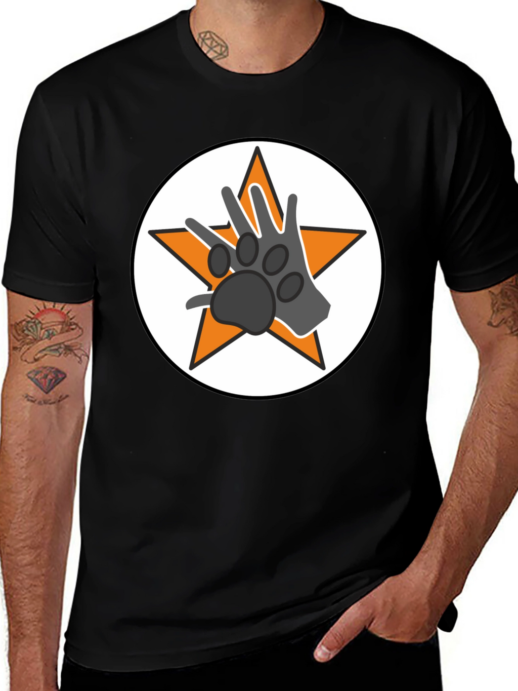 Star Paw Graphic Tee - Black Unisex T-Shirt