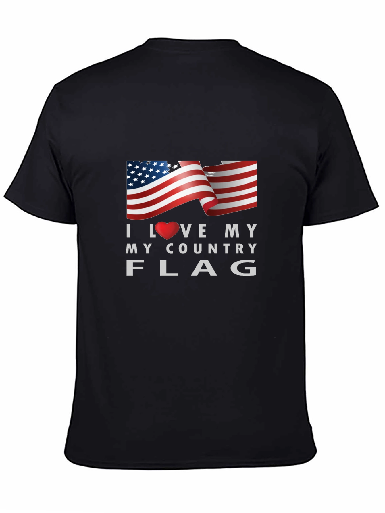 I Love My Country Flag Graphic Tee Patriotic T-Shirt