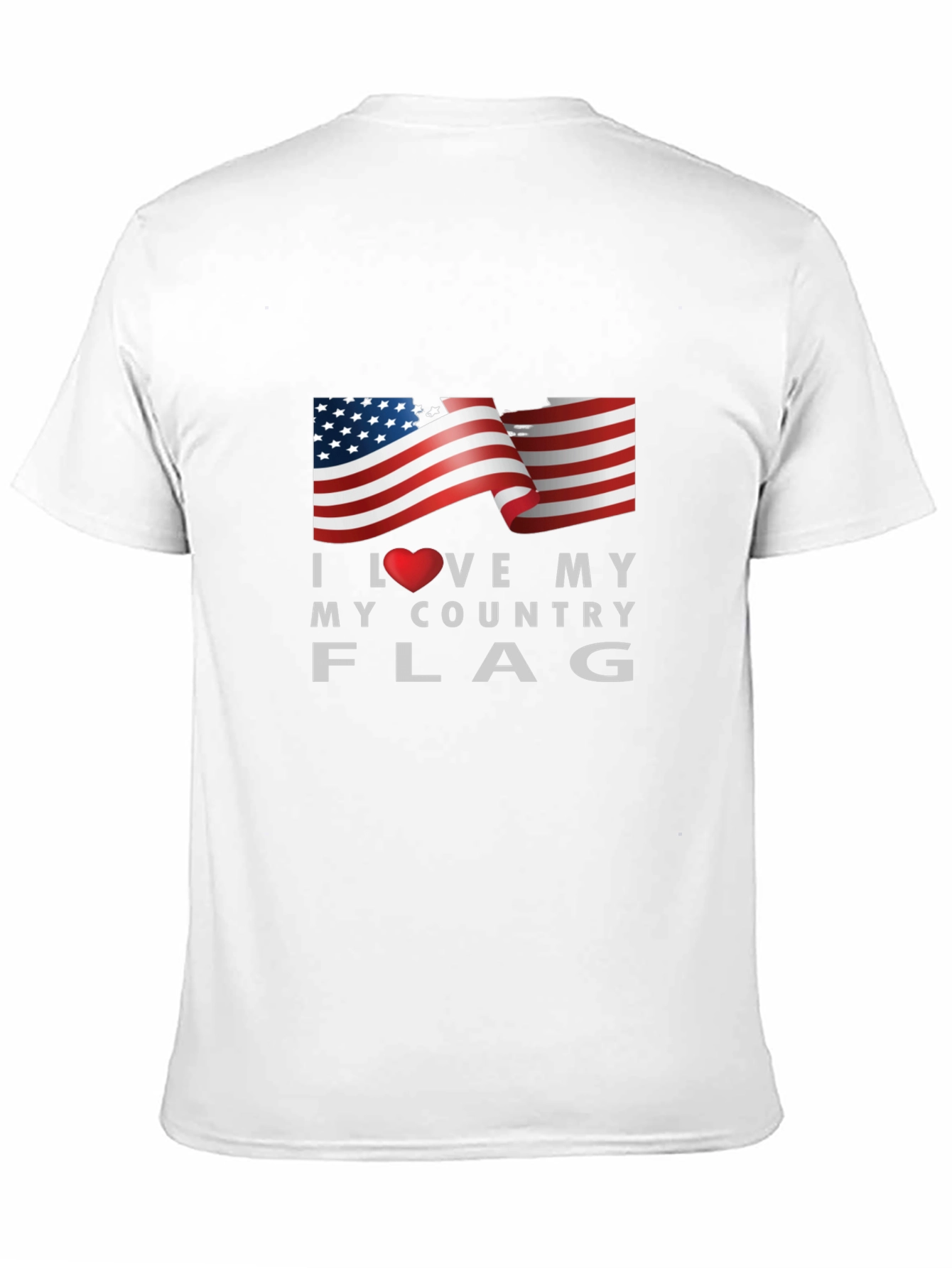 I Love My Country Flag Graphic Tee Patriotic T-Shirt