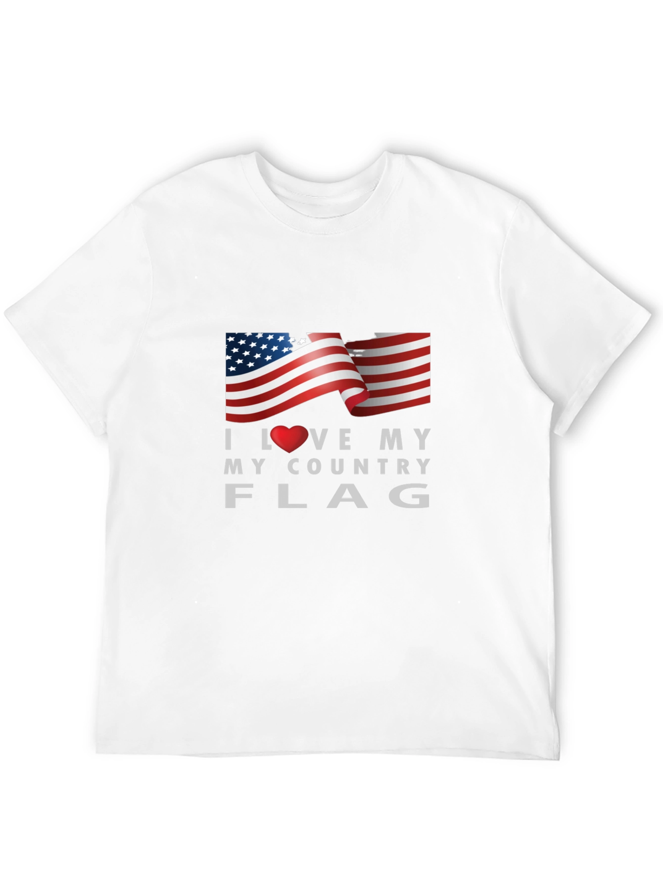 I Love My Country Flag Graphic Tee Patriotic T-Shirt