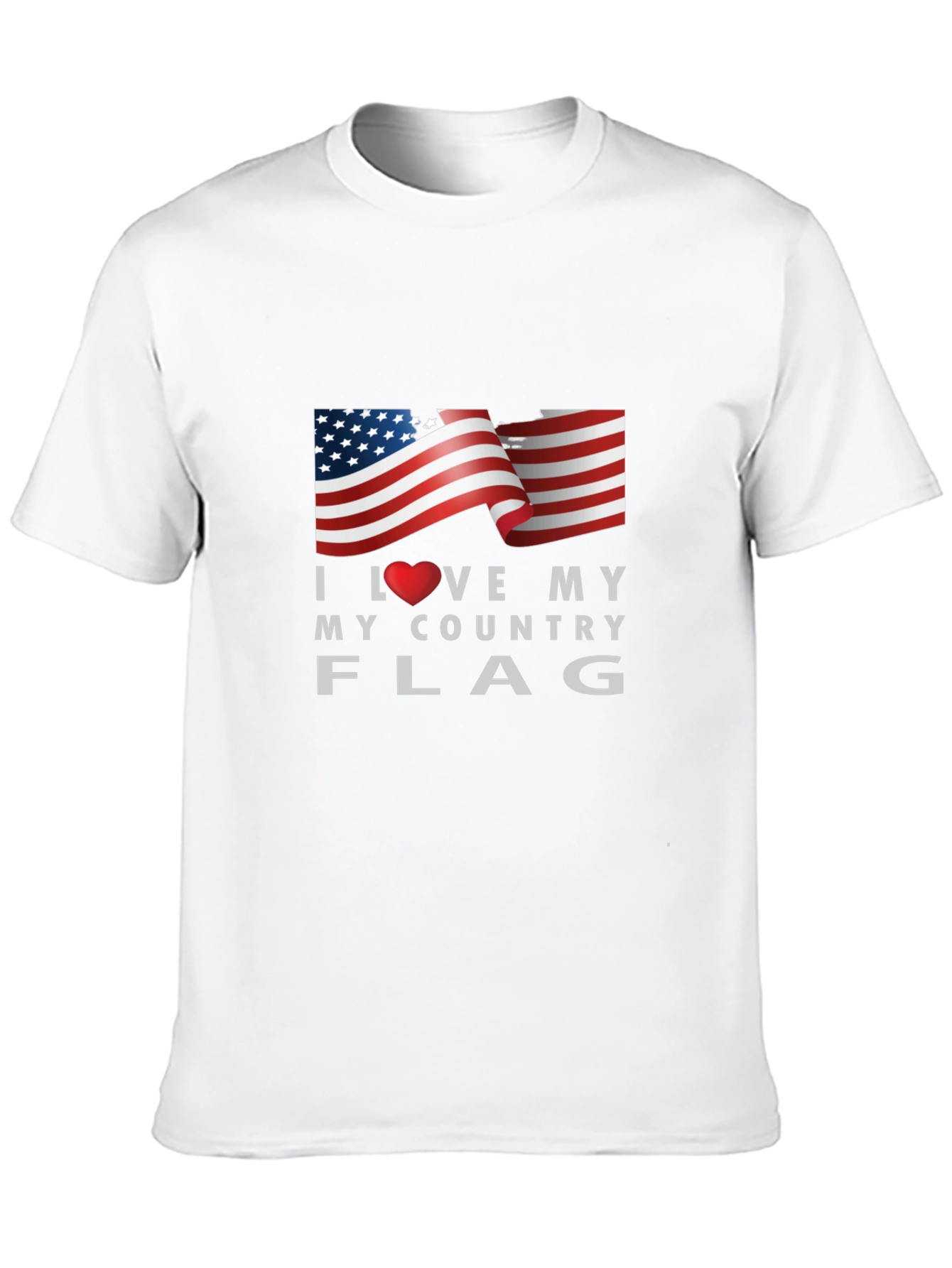 I Love My Country Flag Graphic Tee Patriotic T-Shirt