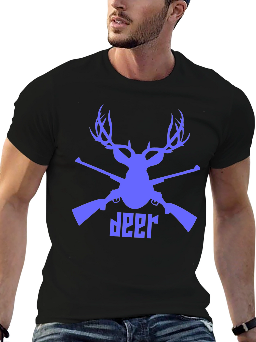 Deer Hunter Graphic Tee - Mens Black T-Shirt