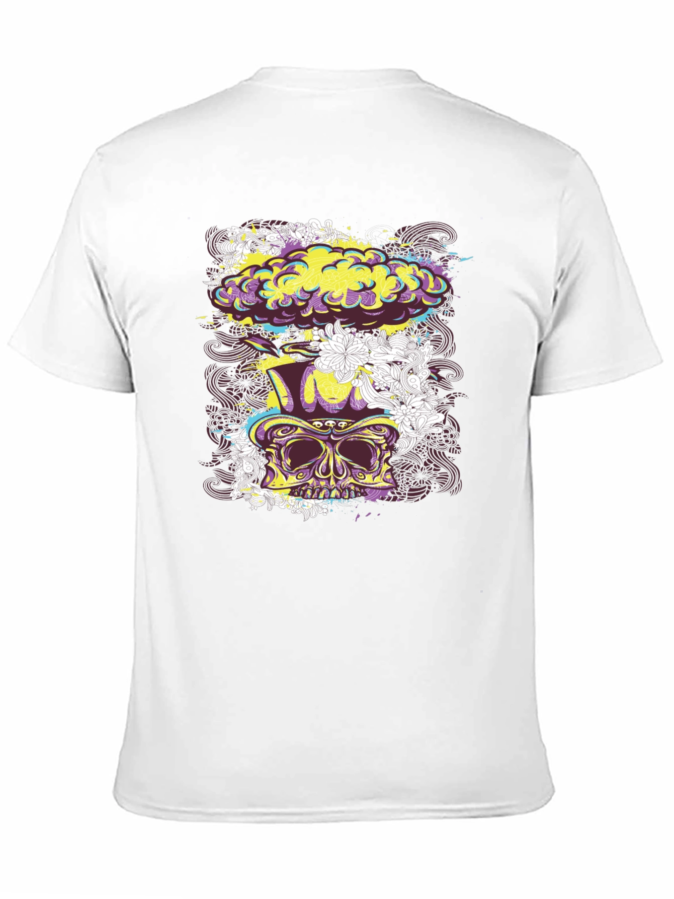 Skull Floral Explosion Graphic Tee