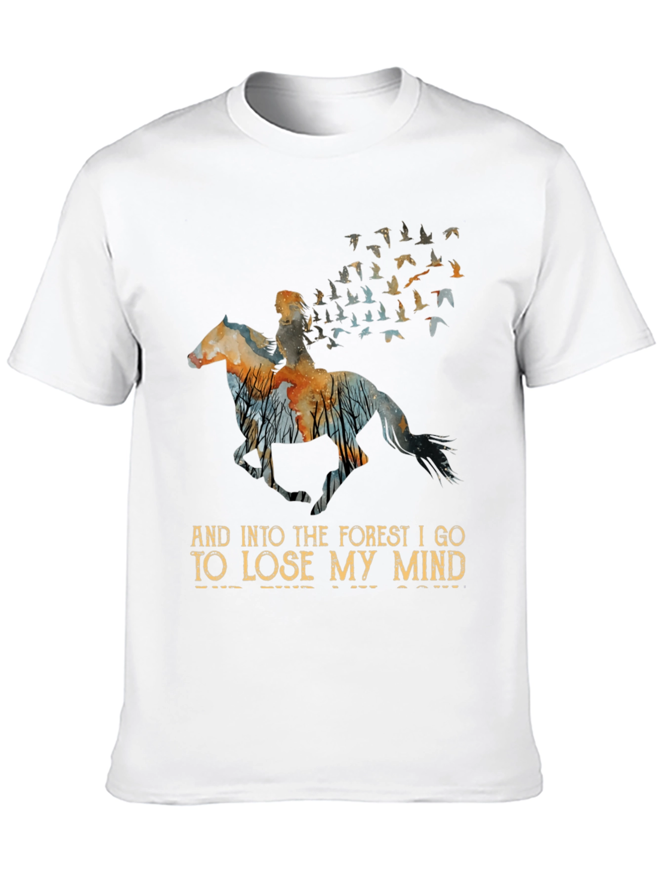Forest Horse Rider T-Shirt: Lose My Mind Design