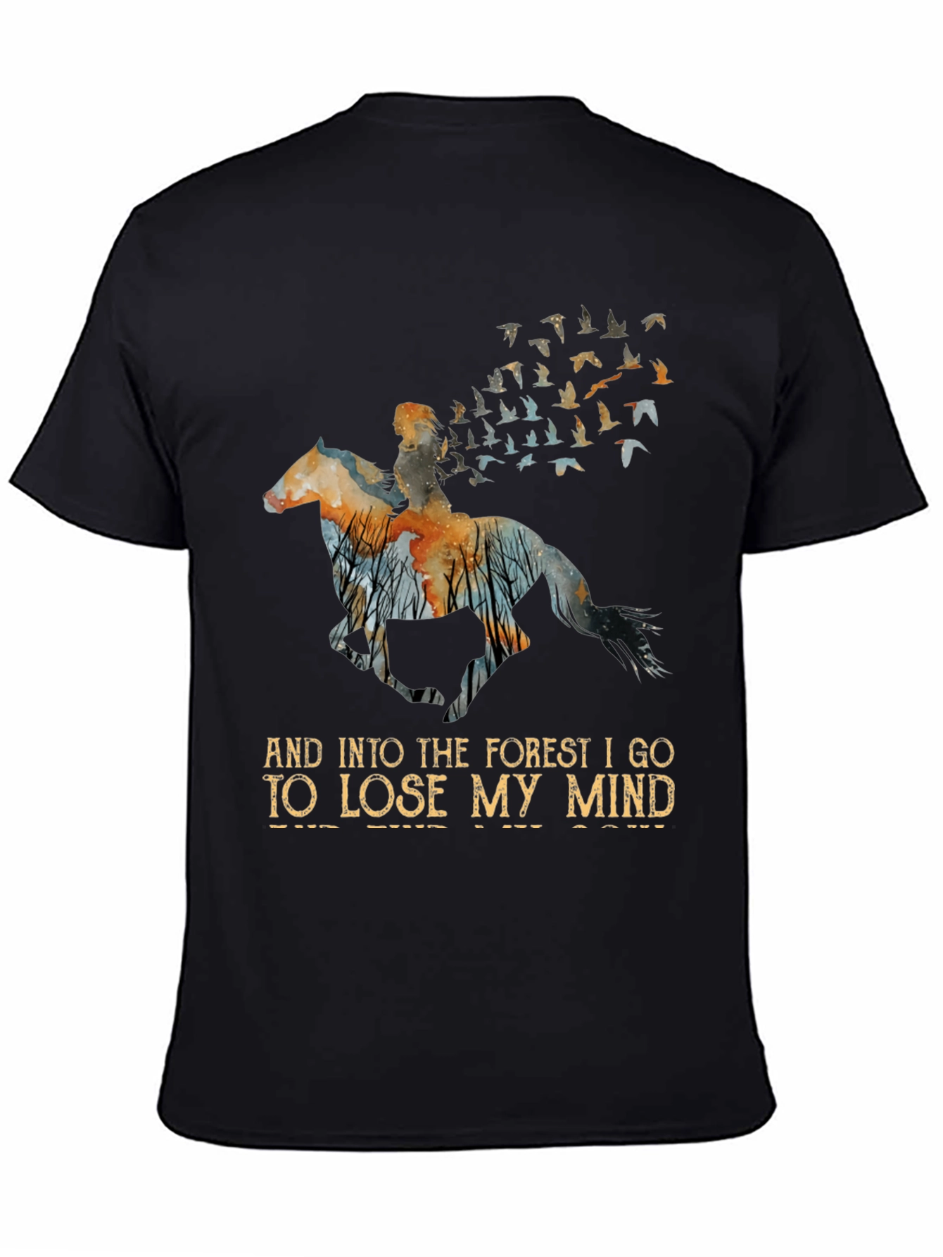 Forest Horse Rider T-Shirt: Lose My Mind Design