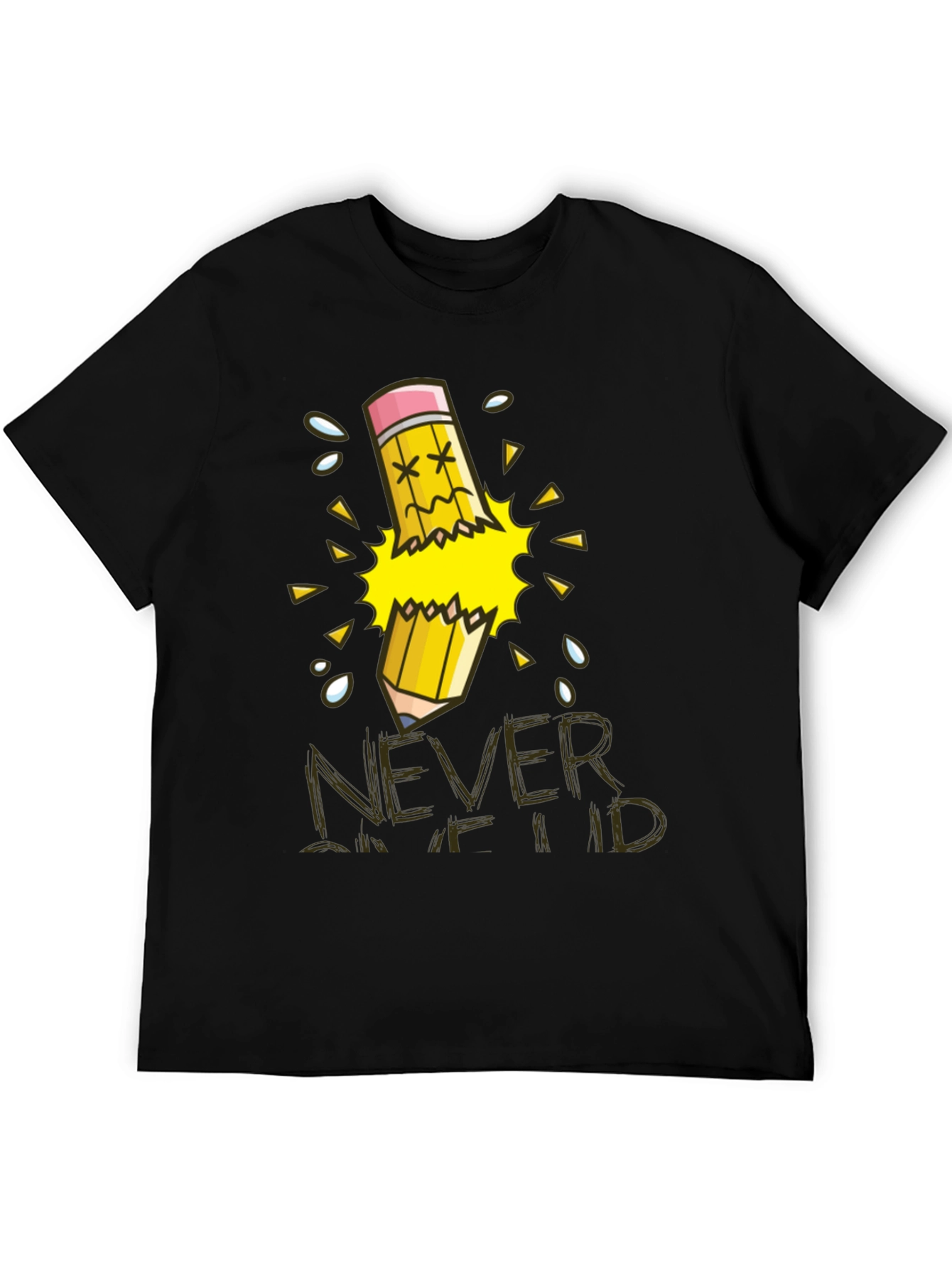 Never Give Up T-Shirt Broken Pencil Design