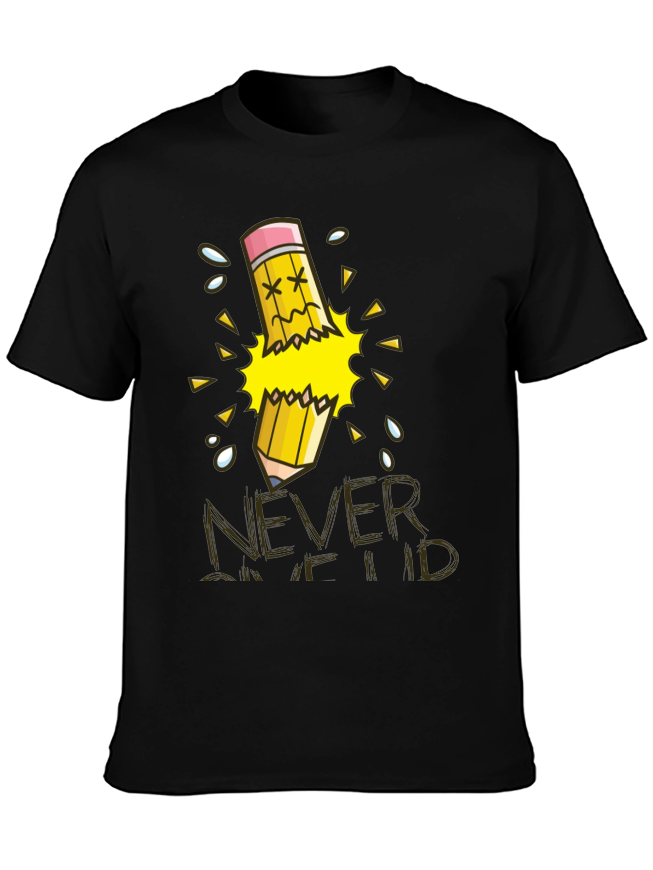 Never Give Up T-Shirt Broken Pencil Design