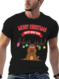 Funny Christmas Reindeer Graphic T-Shirt