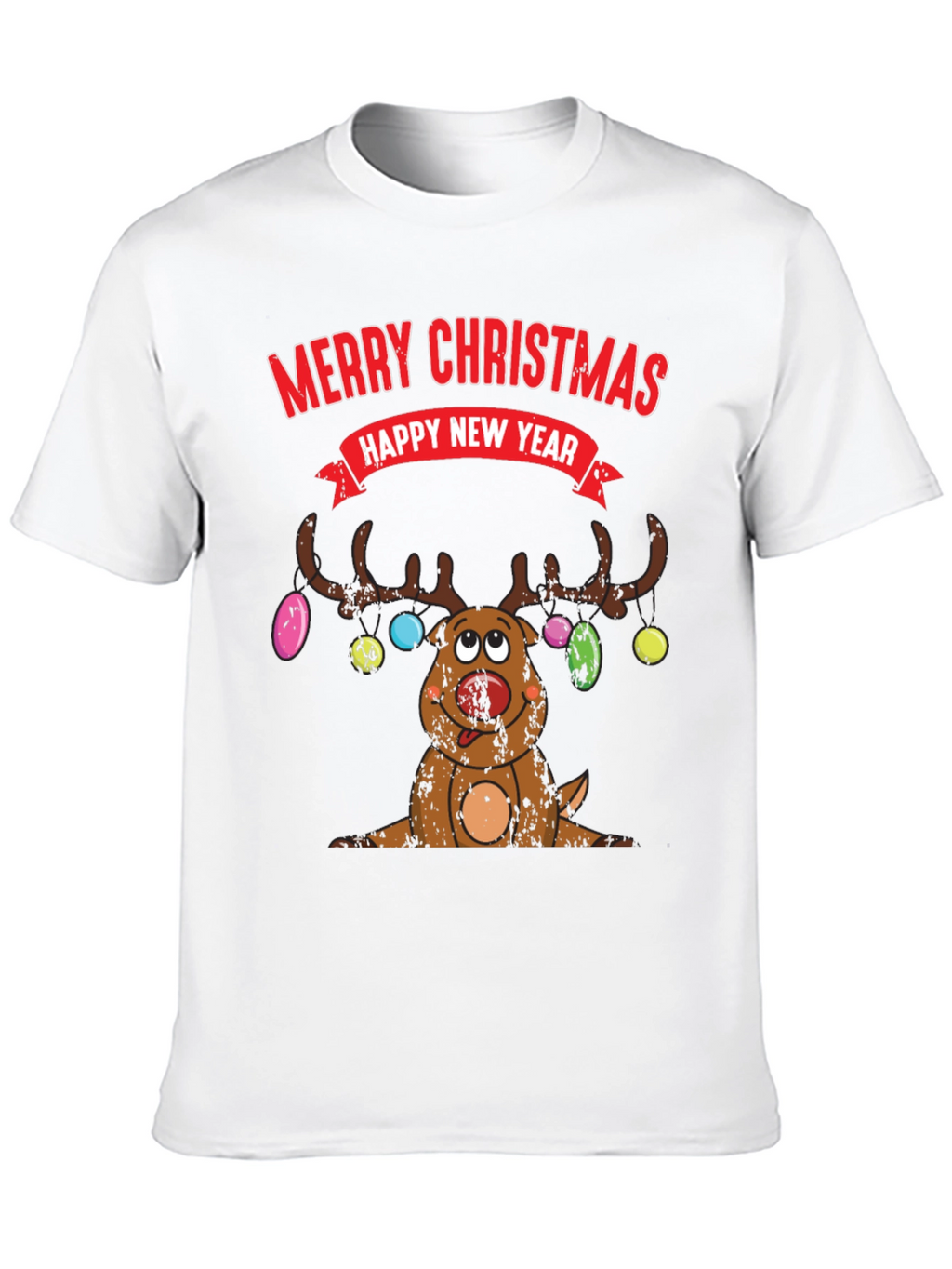 Funny Christmas Reindeer Graphic T-Shirt