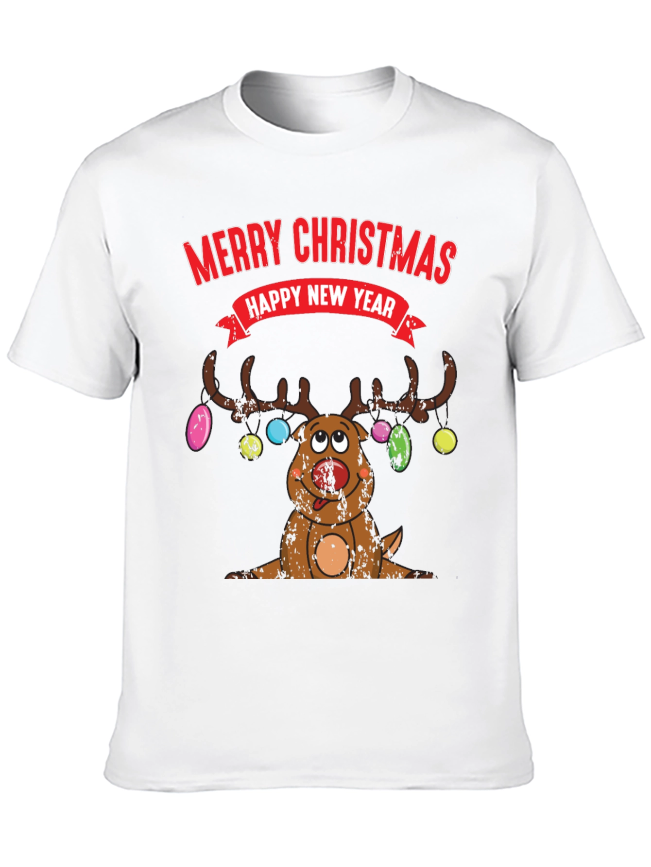 Funny Christmas Reindeer Graphic T-Shirt