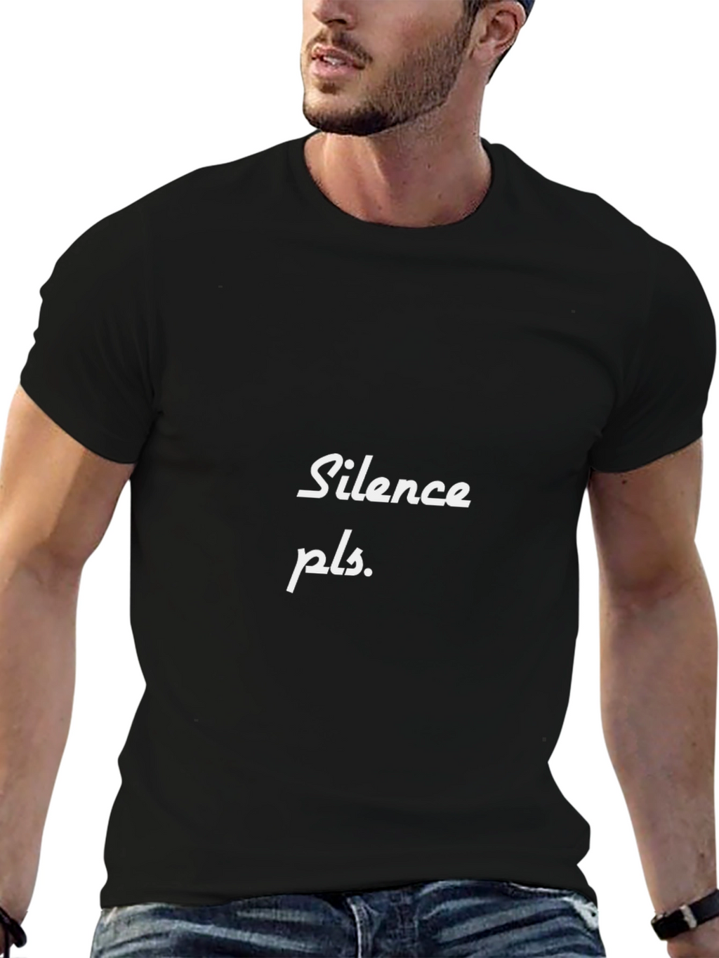 Silence Please Black T-Shirt - Unisex Casual Tee