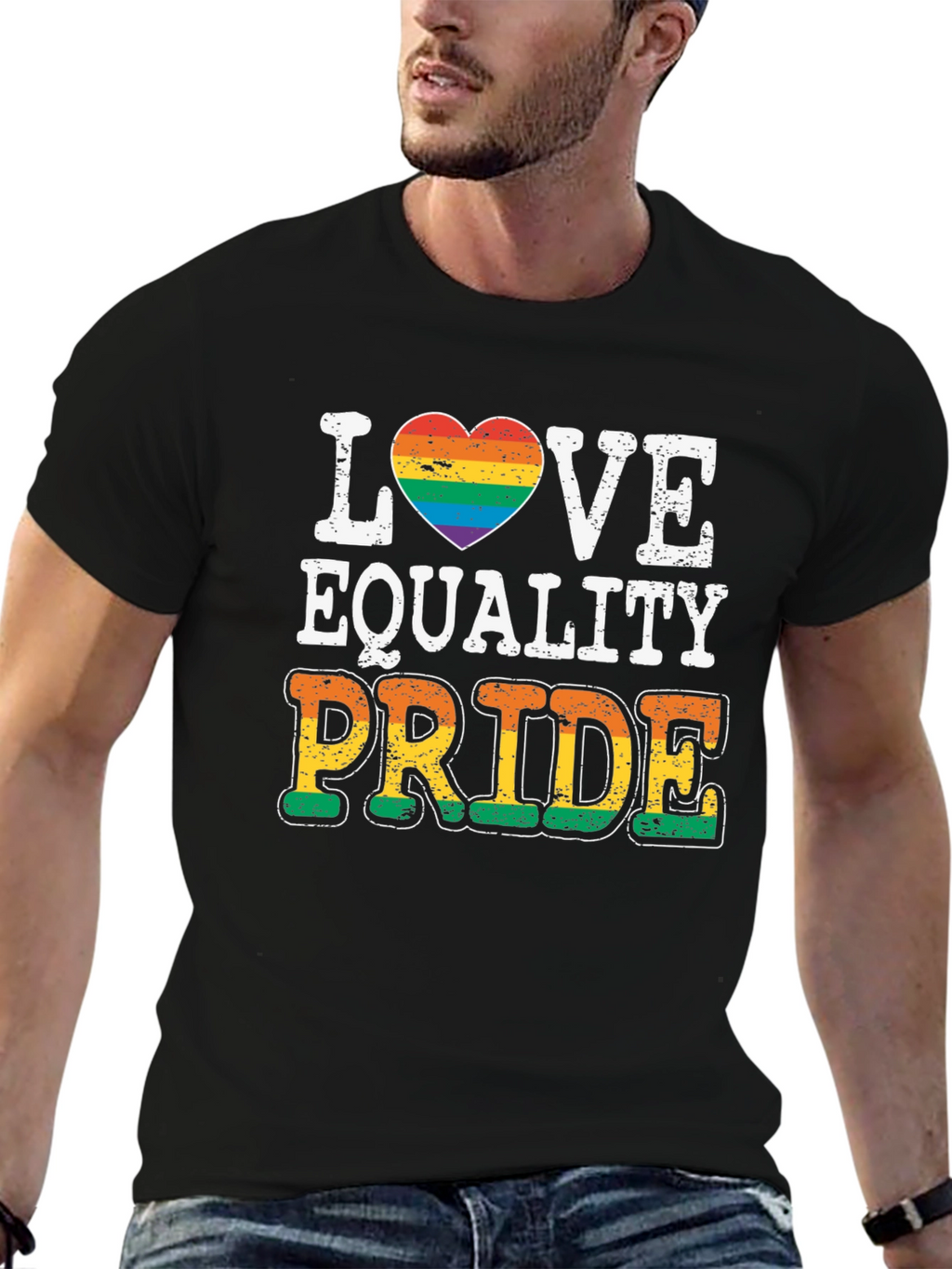 Love Equality Pride T-Shirt LGBT Rainbow Heart