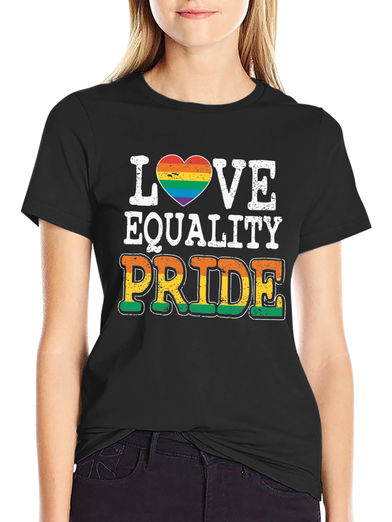 Love Equality Pride T-Shirt LGBT Rainbow Heart