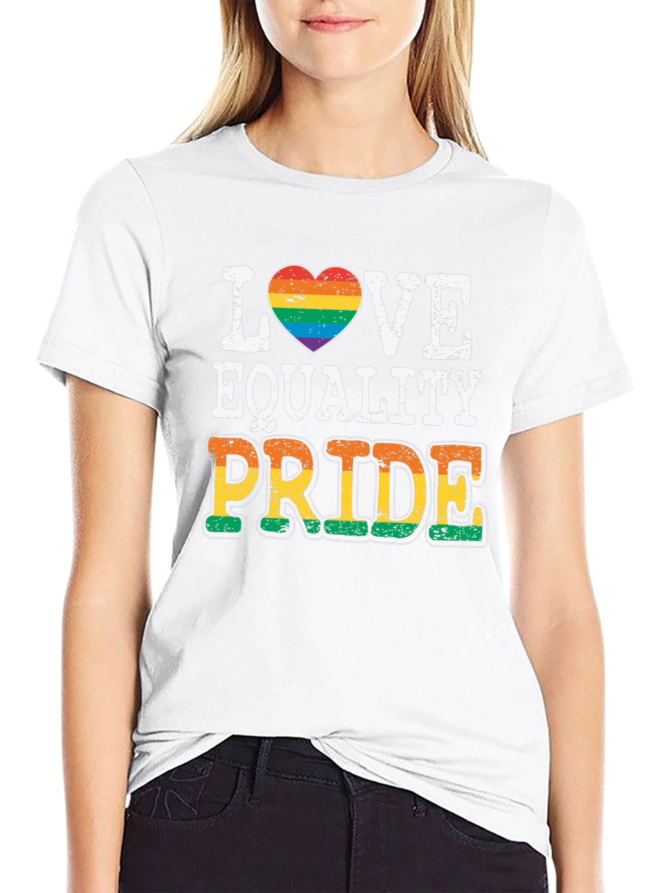 Love Equality Pride T-Shirt LGBT Rainbow Heart