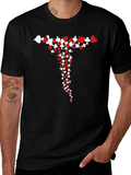 Card Suit Cascade T-Shirt - Black Cotton Tee
